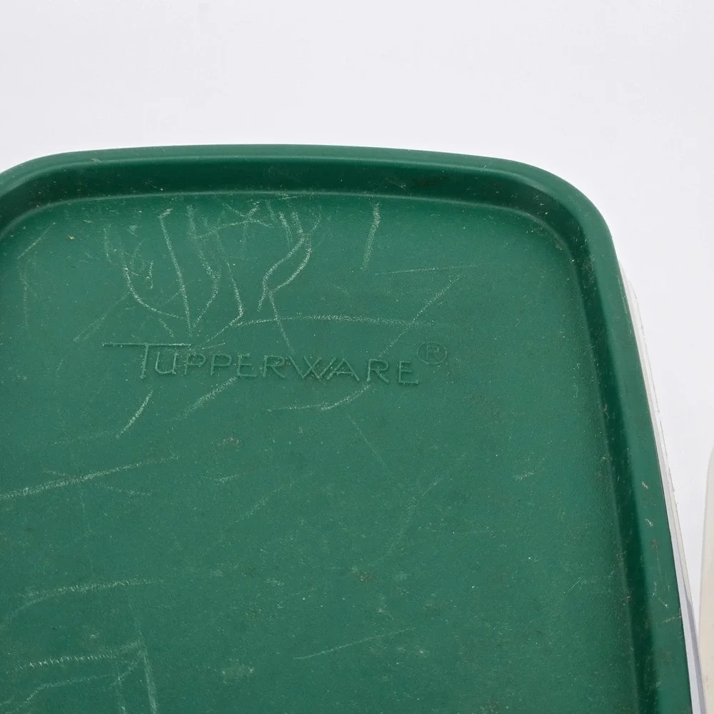 Tupperware Modular Mates Cereal Keeper Set Green Blue 3pc Storer Set 90s Vintage